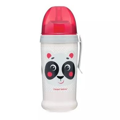 Canpol babies, Hello Little, bidon niekapek z rurką, beż, 350 ml, 12m+