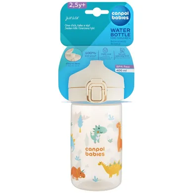 Canpol babies, Junior, bidon na wodę dla dzieci, beżowy, 400 ml