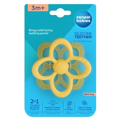 Canpol babies, Kwiatek, gryzak sensoryczny silikonowy, 2w1
