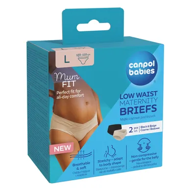 Canpol babies, Mum fit, majtki ciążowe pod brzuch, rozmiar L, 2 szt.