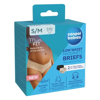 Canpol babies, Mum fit, majtki ciążowe pod brzuch, rozmiar S/M, 2 szt.