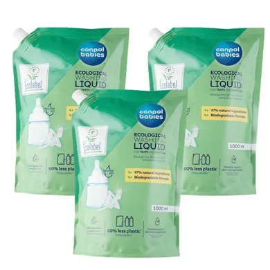 Canpol babies, opakowanie uzupełniające płynu do mycia butelek, 3-1000 ml