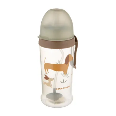 Canpol babies, Pieski, bidon niekapek z rurką i odważnikiem, 350 ml