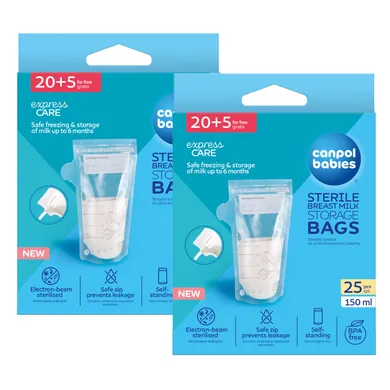 Canpol babies, torebki do przechowywania pokarmu, 150 ml, 2-25 szt.
