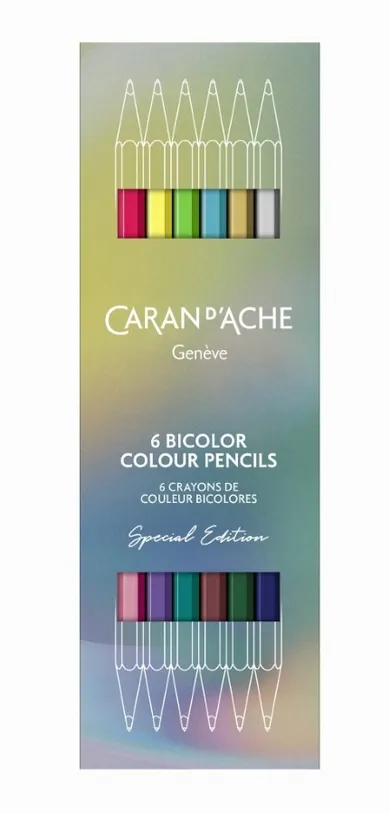 Caran d’Ache, Claim Your Style, kredki dwukolorowe, 6 szt.