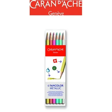 Caran d’Ache, Fancolor Metallic, kredki, 6 szt.