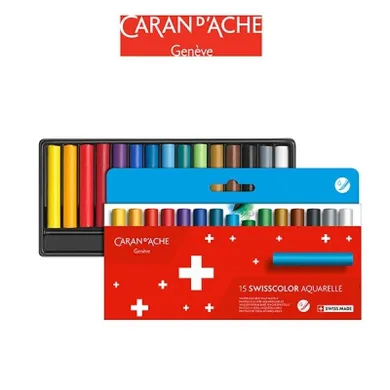 Caran d’Ache, kredki akwarelowe woskowe, 15 kolorów