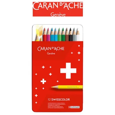 Caran d’Ache, Swisscolor, kredki ołówkowe, 12 kolorów