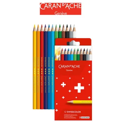 Caran d’Ache, Swisscolor, kredki ołówkowe, 12 kolorów