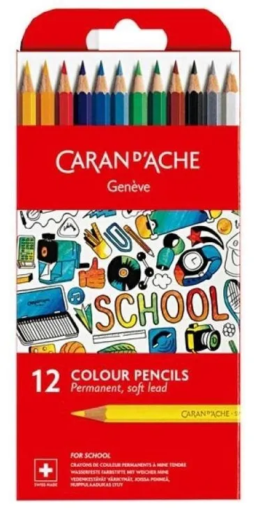 Carandache, School Line, kredki permanentne, 12 kolorów
