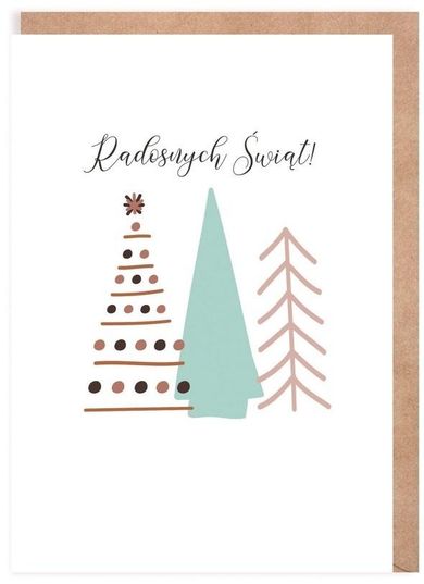 Cardie, kartka, Boże Narodzenie, choinki