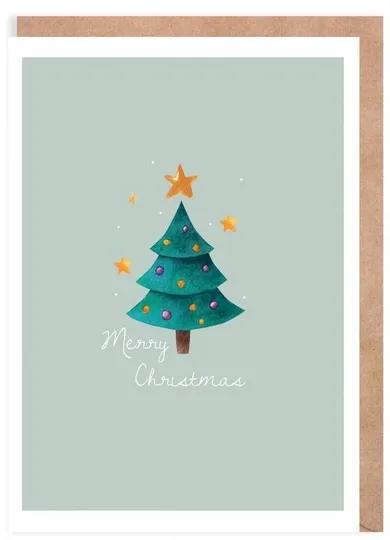 Cardie, kartka okolicznościowa, Choinka, eko koperta