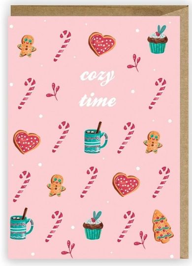 Cardie, kartka okolicznościowa, Cozy time, eko koperta