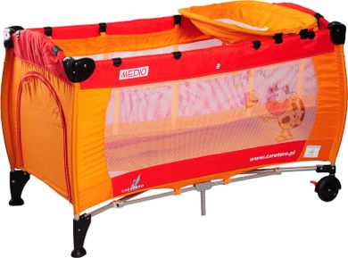 Caretero, łóżeczko turystyczne Medio Classic Red/Orange