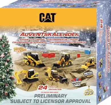 Carrera, CAT, Advent Calendar, kalendarz adwentowy z pojazdami i akcesoriami budowlanymi