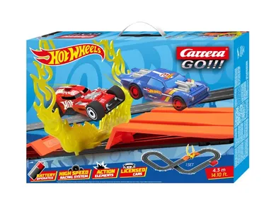 Carrera Go, Hot Wheels, tor wyścigowy ze skocznią, 4,3 m