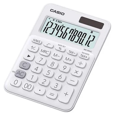 Casio, kalkulator biurowy, biały, 12 cyfrowy wyświetlacz