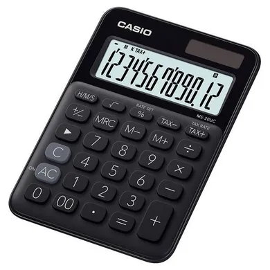 Casio, kalkulator biurowy, czarny, 12 cyfrowy wyświetlacz