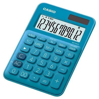 Casio, kalkulator biurowy, niebieski, 12 cyfrowy wyświetlacz