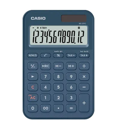 Casio, kalkulator biurowy, niebieski, 12 cyfrowy wyświetlacz