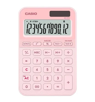 Casio, kalkulator biurowy, różowy, 12 cyfrowy wyświetlacz