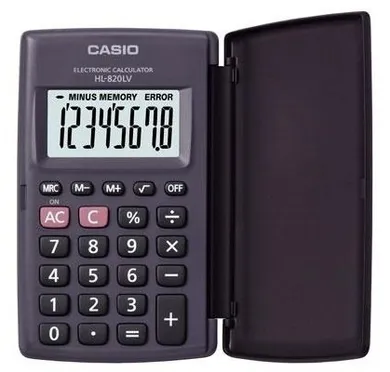 Casio, kalkulator kieszonkowy, czarny, 8 cyfrowy wyświetlacz