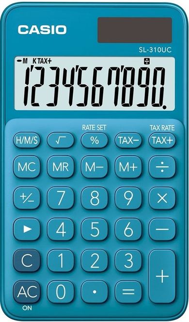 Casio, kalkulator kieszonkowy, niebieski, 10 cyfrowy wyświetlacz