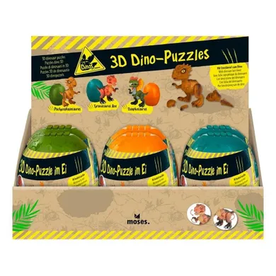 Cass Film, Dino, puzzle 3D w jajku, 30 elementów, 1 szt.