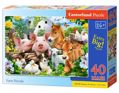 Castor, Farm Friends, maxi puzzle podłogowe, 40 elementów