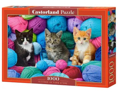 Castor, Koty w kłębkach wełny, puzzle, 1000 elementów
