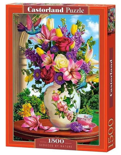 Castor, Wazon z kwiatami - Kolibry, puzzle, 1500 elementów