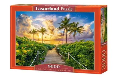 Castor, Wschód słońca palmy Miami USA, puzzle, 3000 elementów