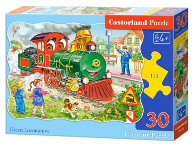 Castorland, Green Locomotive, puzzle, 30 elementów