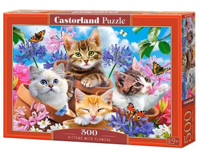 Castorland, Kittens with fowers, puzzle, 500 elementów