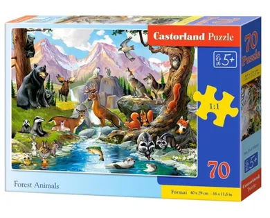 Castorland, Leśne zwierzęta, puzzle, 70 elementów