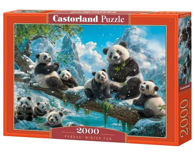 Castorland, Pandas Winter Fun, puzzle, 2000 elementów