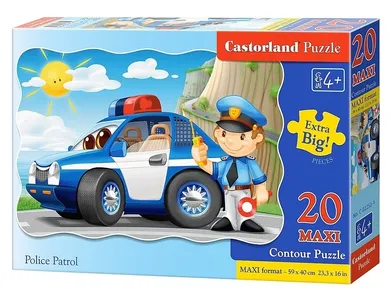 Castorland, Patrol policyjny, puzzle maxi, konturowe, 20 elementów