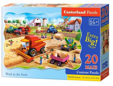 Castorland, Praca na farmie, puzzle, maxi, 20 elementów