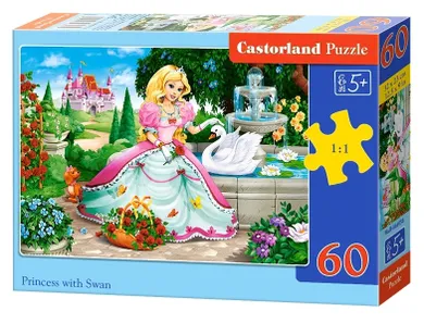 Castorland, Princess with Swan, puzzle, 80 elementów