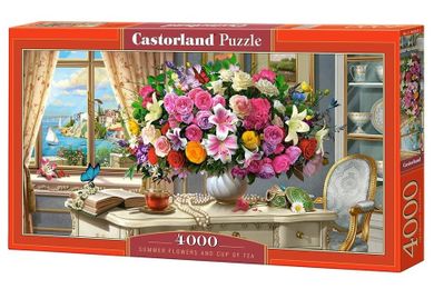 Castorland, Summer Flowers And Cup Of Tea, puzzle 4000 elementów