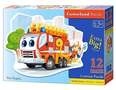 Castorland, Wóż strażacki, puzzle maxi, konturowe, 12 elementów