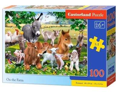 Castorland, Zwierzęta na farmie, puzzle, 100 elementów