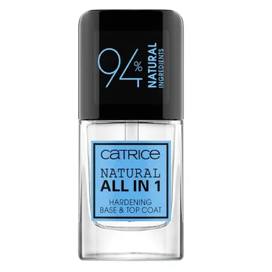 Catrice, Natural All in 1 Hardening Base & Top Coat, naturalna wzmacniająca baza i top do paznokci, 10,5 ml