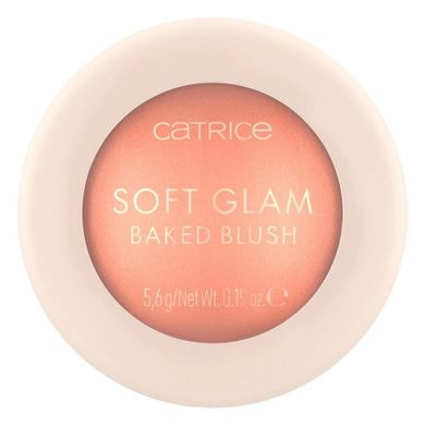 Catrice, Soft Glam Baked Blush, róż wypiekany, rozświetlający, 020 Peachy Breeze, 5.6g