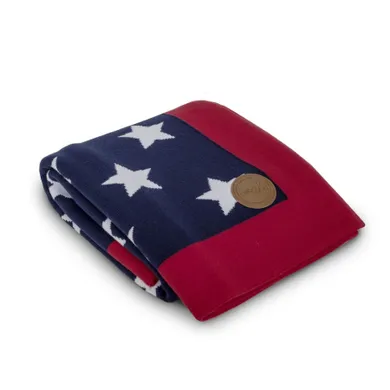 Ceba Baby, Blue Stars, kocyk niemowlęcy, granatowy, 90-90 cm