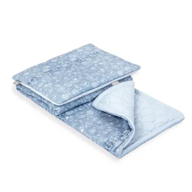 Ceba Baby, kocyk niemowlęcy z poduszką, jasnobłękitny, 75-100 cm