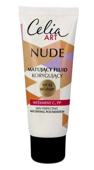 Celia, Art, Nude Matujący Fluid korygujący, nr 02, naturalny, 30 ml