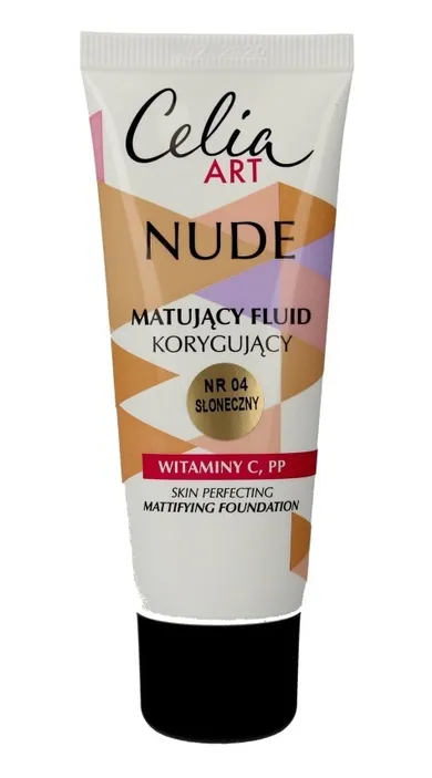 Celia, Art, Nude Matujący Fluid korygujący, nr 04, słoneczny, 30 ml