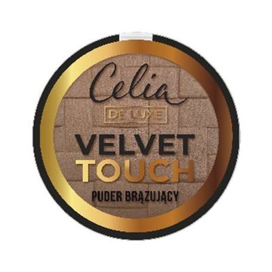 Celia, De Luxe, puder w kamieniu brązujący, velvet touch, nr 105, 9 g