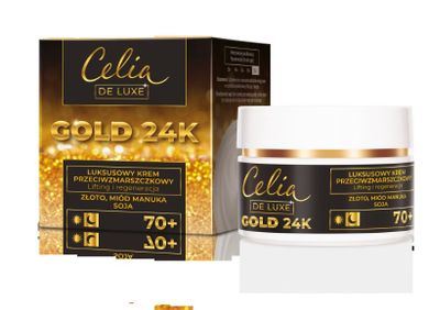 Celia, Gold 24k, luksusowy krem przeciwzmarszczkowy 70+, lifting i regeneracja, 50 ml